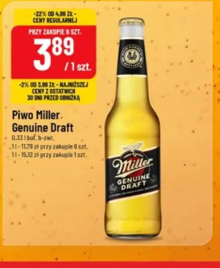 Piwo Miller Genuine Draft
