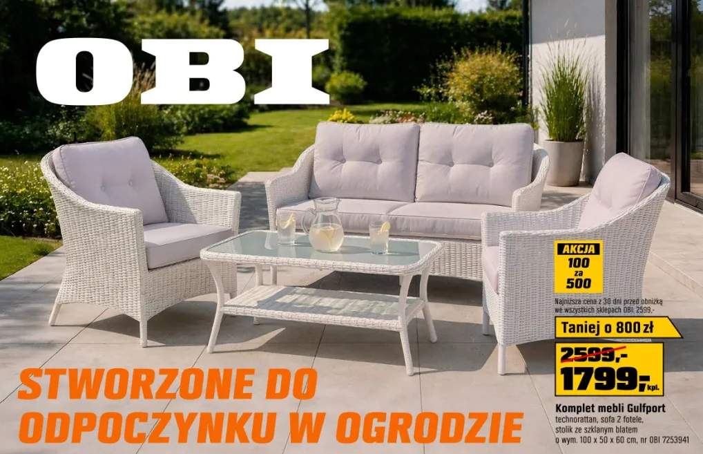 Komplet mebli wypoczynkowych GULFPORT szary 4-częściowy