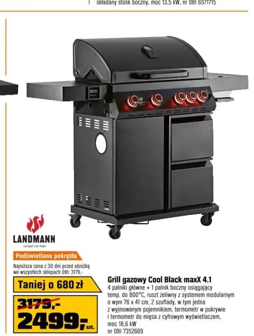 Landmann Grill gazowy COOL BLACK MAXX 4+1-palnikowy 18,6 kW