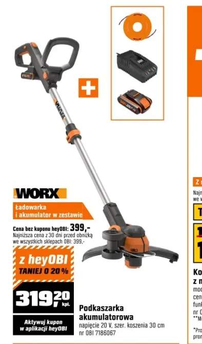 WORX Podkaszarka akumulatorowa WG163E.2 20V