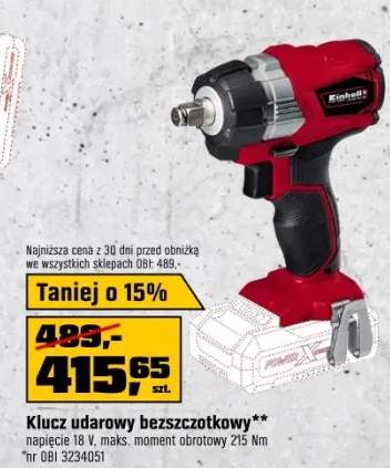 Einhell Klucz udarowy TE-CW 18 Li Solo bezszczotkowy
