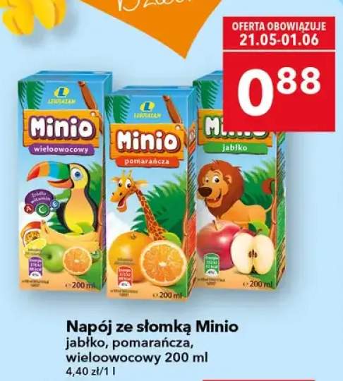 Napój ze słomką Minio pomarańcza