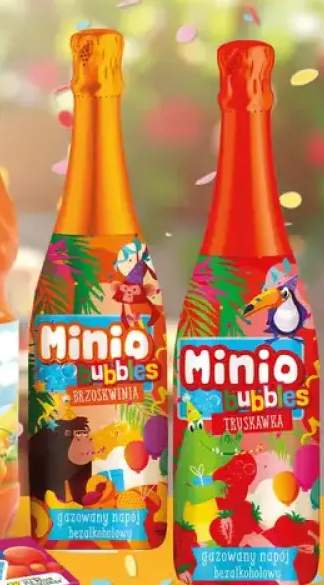 Napój gazowany bezalkoholowy truskawka Minio Bubbles
