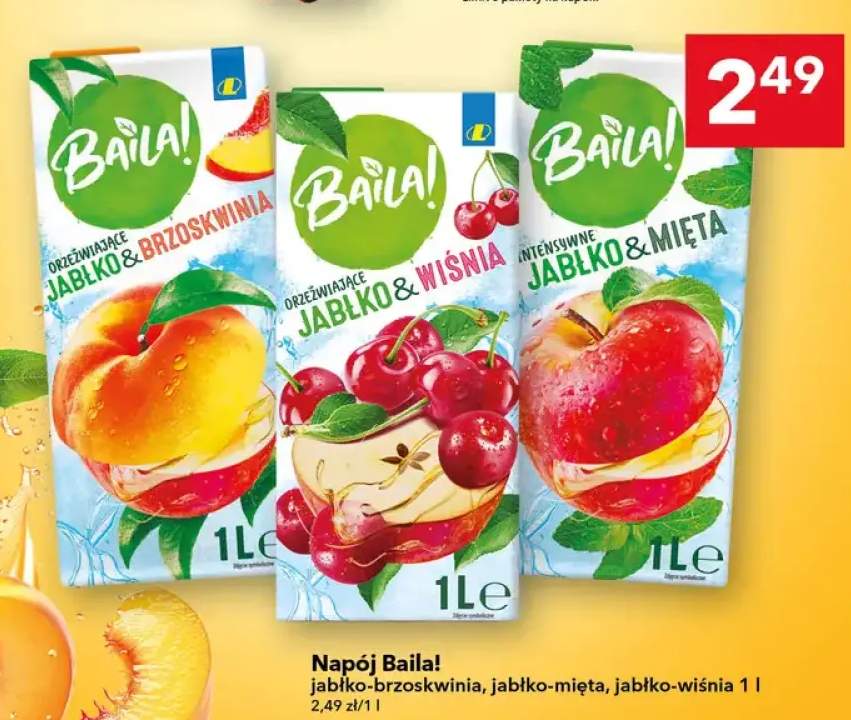 Napój Baila! jabłko-brzoskwinia