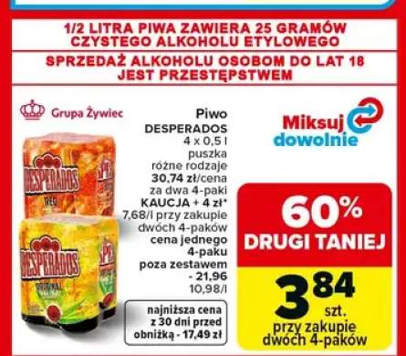 Piwo Desperados Original 4-pak 0,5l