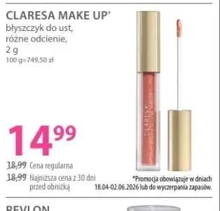 Błyszczyk do ust CLARESA MAKE UP różne odcienie
