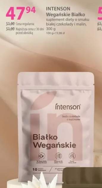 Suplement diety Wegańskie Białko o smaku białej czekolady i malin Intenson