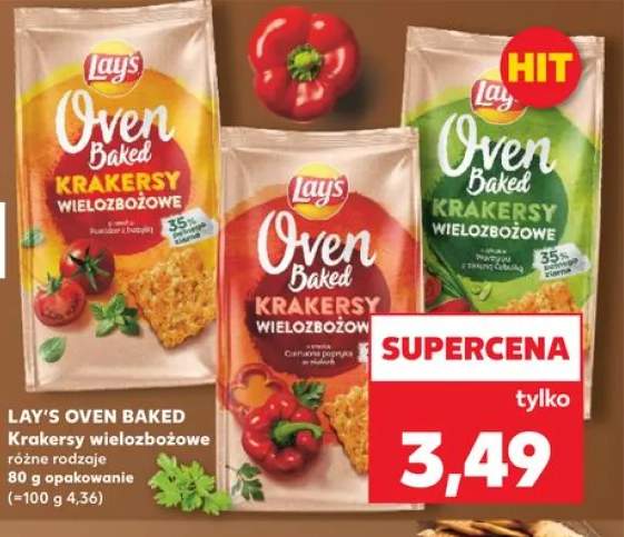 Krakersy wielozbożowe Lay's Oven Baked o smaku pomidor z bazylią