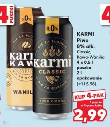 Piwo bezalkoholowe Karmi Kawa-Wanilia 4-pak 0,5l