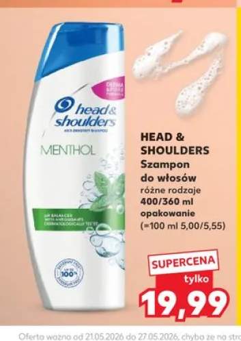 Szampon do włosów Head & Shoulders Menthol 400ml
