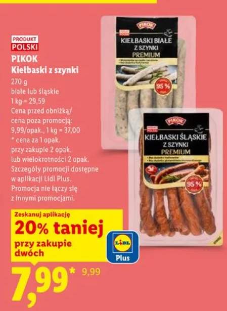 Kiełbaski śląskie z szynki PIKOK