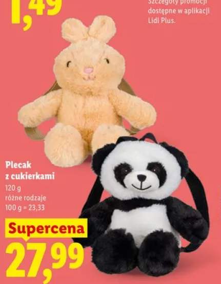 Plecak z cukierkami