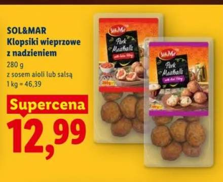 Klopsiki wieprzowe z nadzieniem z sosem aioli SOL&MAR