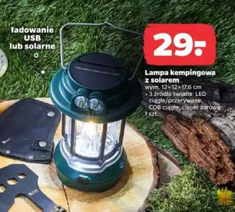 Lampa kempingowa z solarem wym. 12x12x17,6cm