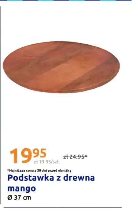 Podstawka z drewna mango Ø 37cm