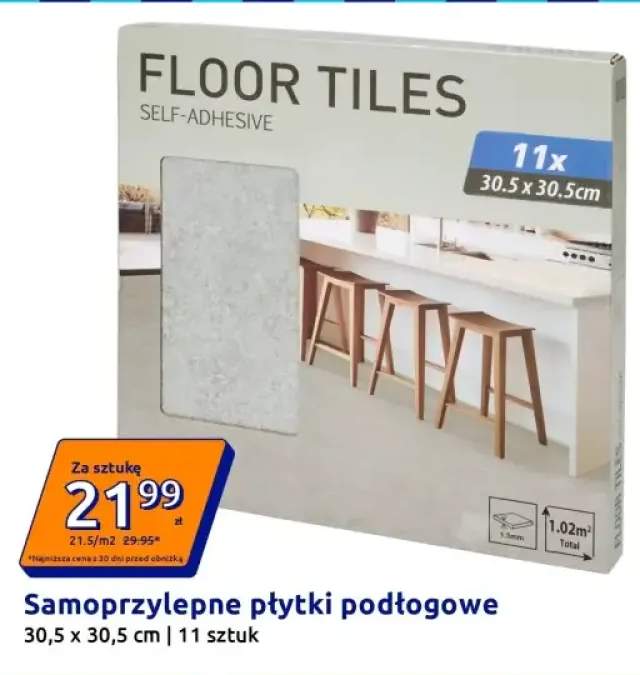 Samoprzylepne płytki podłogowe 11-pak 30,5x30,5cm