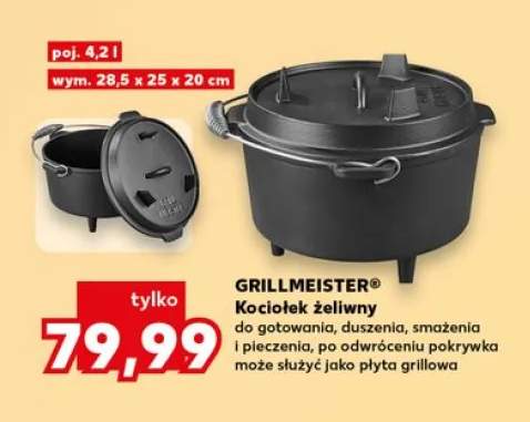 Kociołek żeliwny GRILLMEISTER 4,2l 28,5x25x20cm