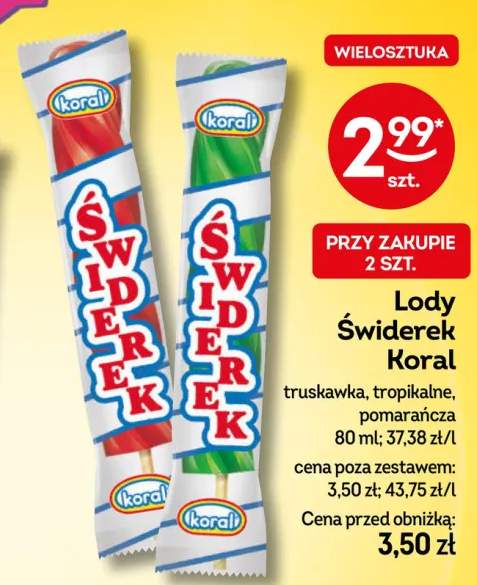 Lody Świderek Koral truskawka