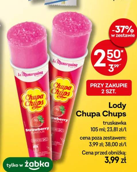 Lody Chupa Chups truskawka