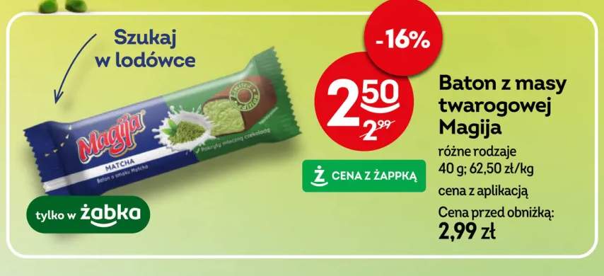 Baton z masy twarogowej Magija Matcha