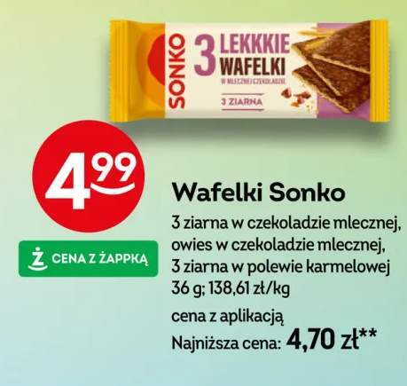 Wafelki Sonko owies w czekoladzie mlecznej