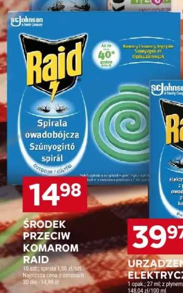 Środek przeciw komarom Raid spirala owadobójcza