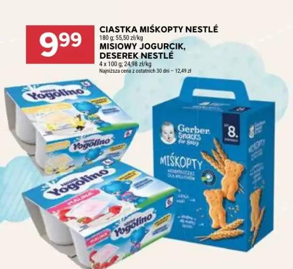 Misiowy jogurcik deserek Nestlé Yogolino malina 4-pak 100g