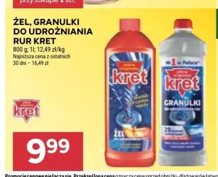 Środek do udrożniania rur Kret