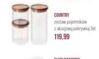 Zestaw pojemników z akacjową pokrywką Country 3el.