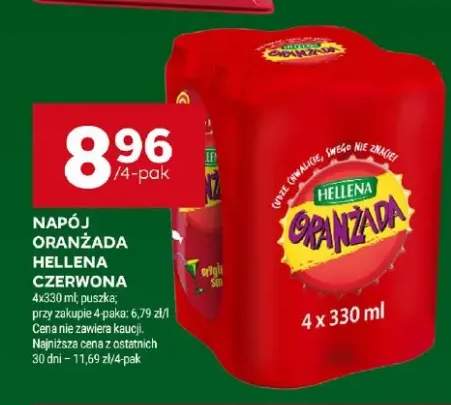 Napój Oranżada Hellena czerwona 4-pak 330ml