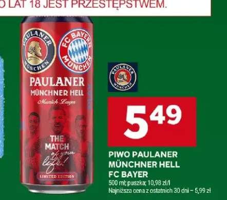 Piwo Paulaner Münchner Hell FC Bayern