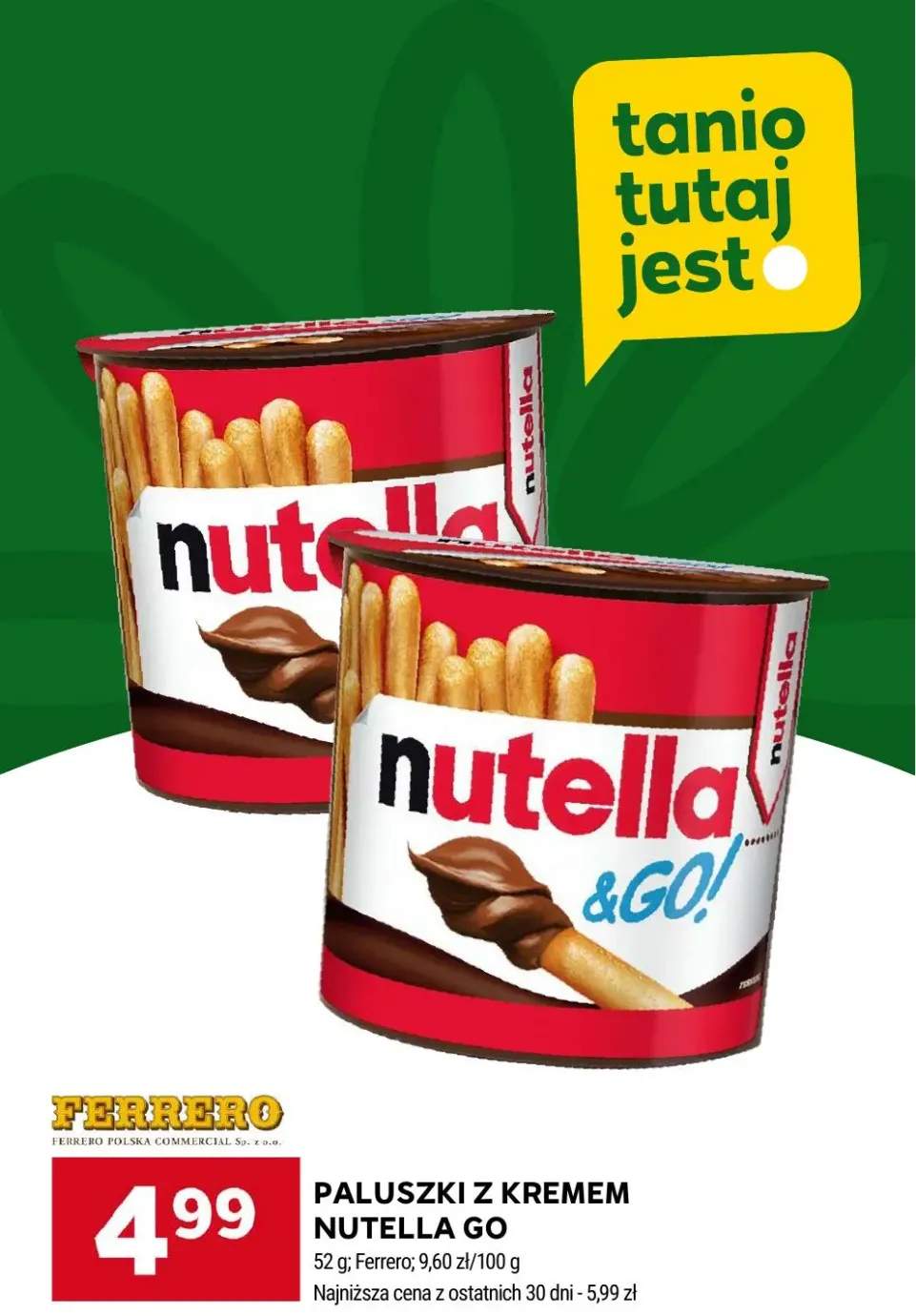 Paluszki z kremem Nutella Go