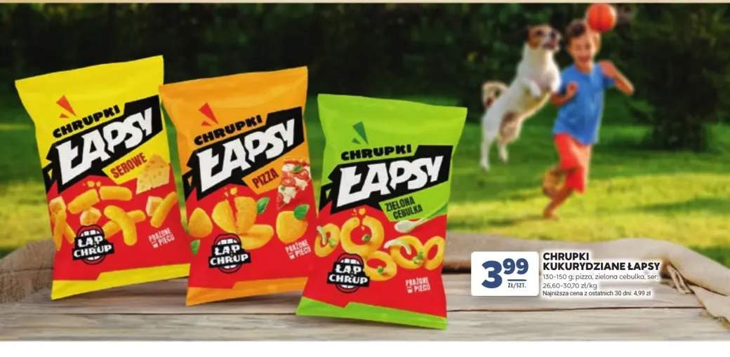 Chrupki kukurydziane Łapsy zielona cebulka 130-150g