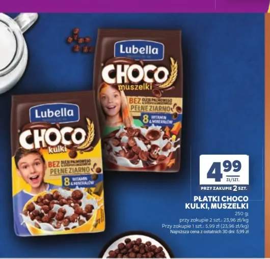 Płatki śniadaniowe Lubella Choco muszelki