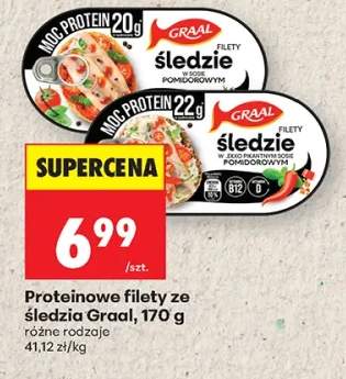 Proteinowe filety ze śledzia Graal w lekko pikantnym sosie pomidorowym