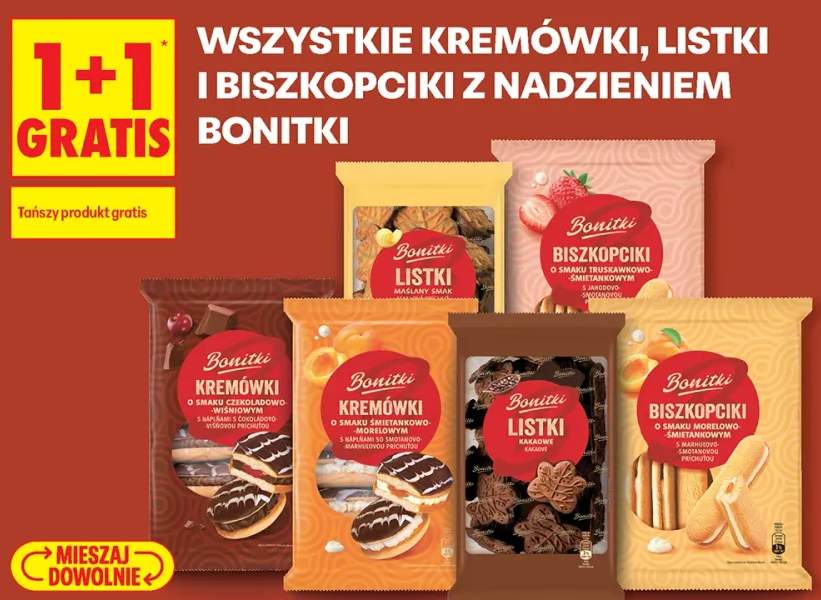 Ciastka Listki maślany smak Bonitki