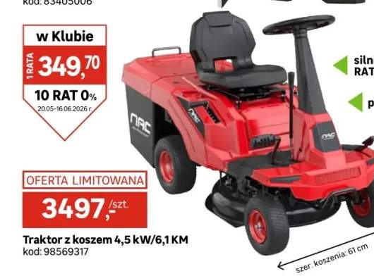 Traktorek ogrodowy TRR61-223R-RC-RO 224 cm3 NAC
