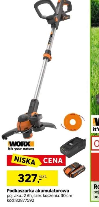 Podkaszarka akumulatorowa 20V 30cm 2Ah Worx WG163E.2