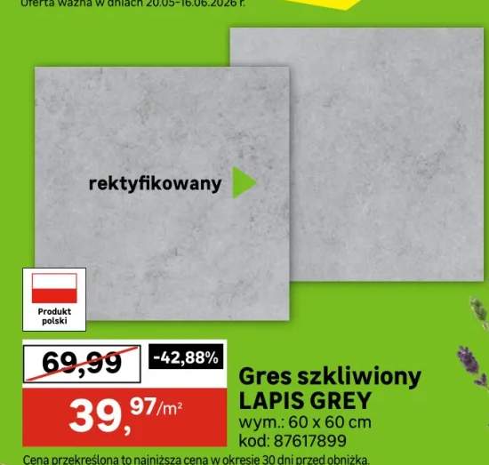 Gres szkliwiony Lapis 60x60 Greenline Tiles