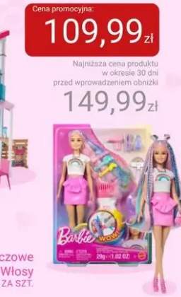 Lalka Barbie Tęczowe Brokatowe Włosy