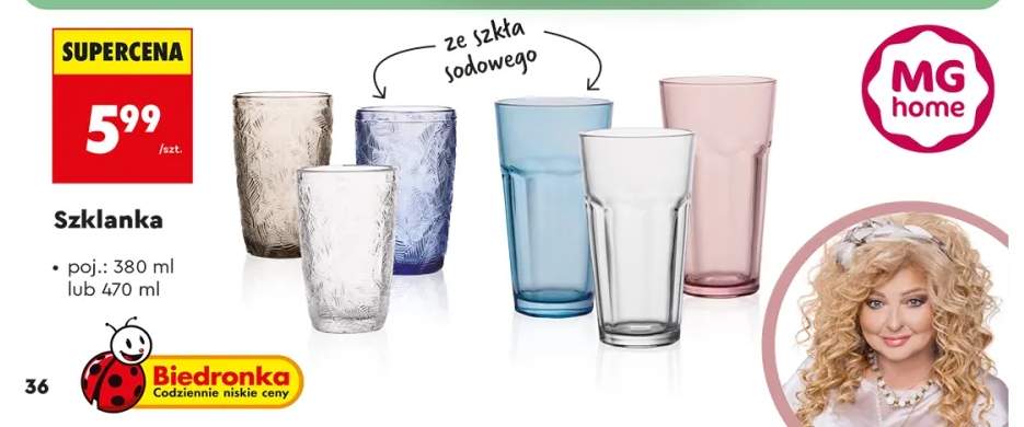 Szklanka ze szkła sodowego 380ml MG home