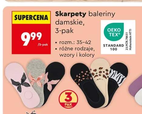 Skarpety baleriny damskie 3-pak rozm.: 35-42