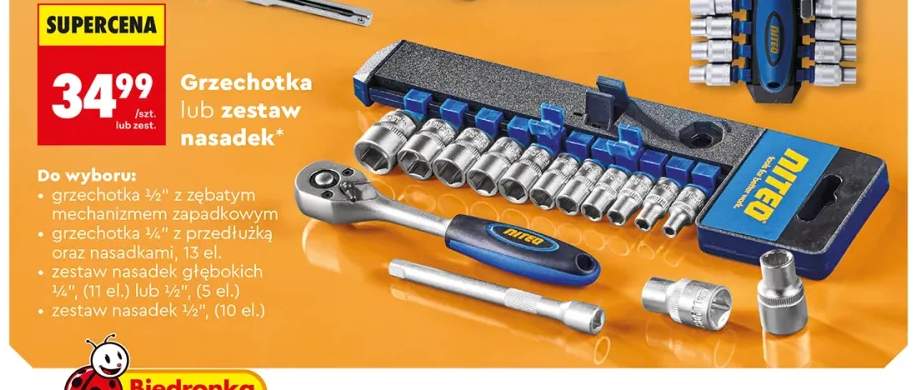 Zestaw nasadek głębokich 1/4" NITEO 11 el.
