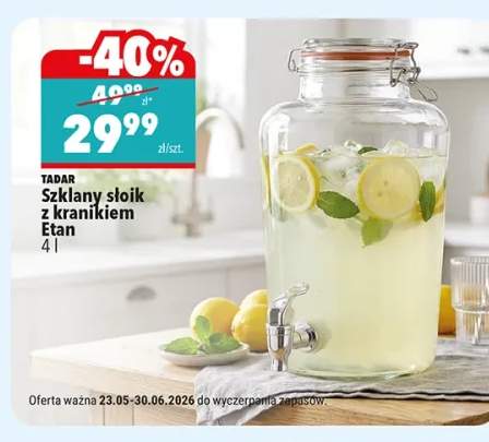 Szklany słoik z kranikiem TADAR Etan 4l