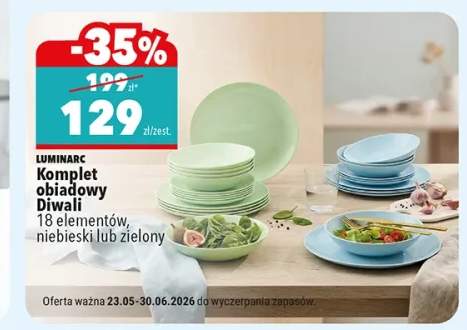Komplet obiadowy LUMINARC Diwali 18 elementów zielony