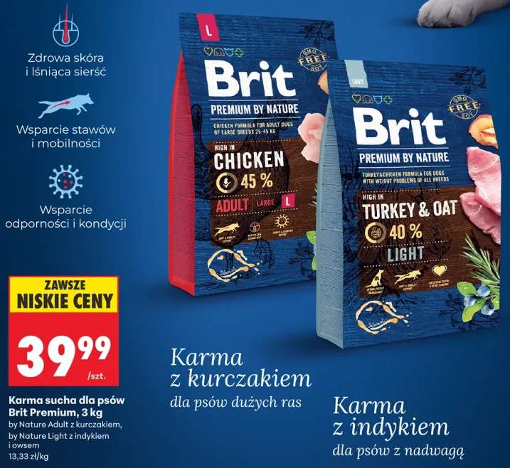Karma sucha dla psów Brit Premium by Nature Adult z kurczakiem