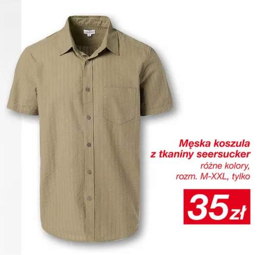 Męska koszula z tkaniny seersucker rozm. M-XXL