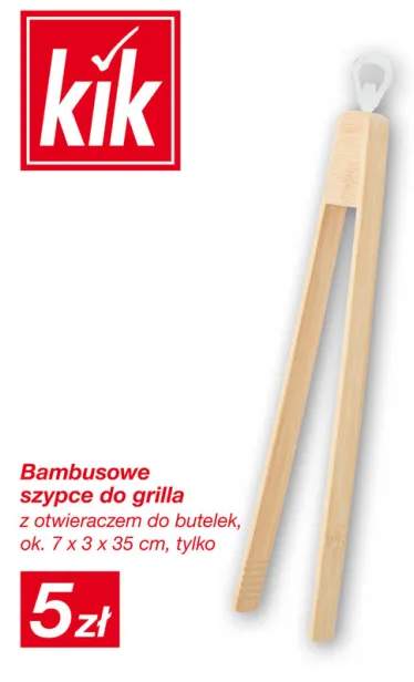 Bambusowe szczypce do grilla z otwieraczem do butelek ok. 7x3x35cm
