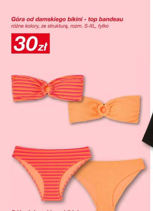 Góra od damskiego bikini - top bandeau ze strukturą rozm. S-XL