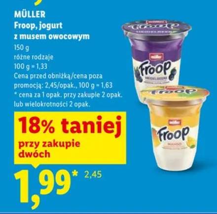 Jogurt z musem owocowym Müller Froop